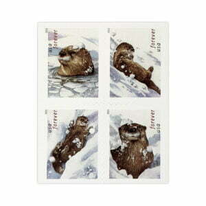 Otters in Snow USPS Forever Stamps