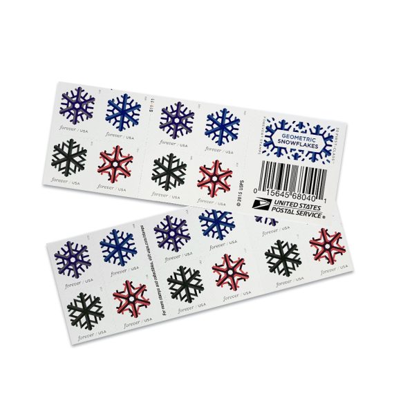 Geometric Snowflakes Stamps