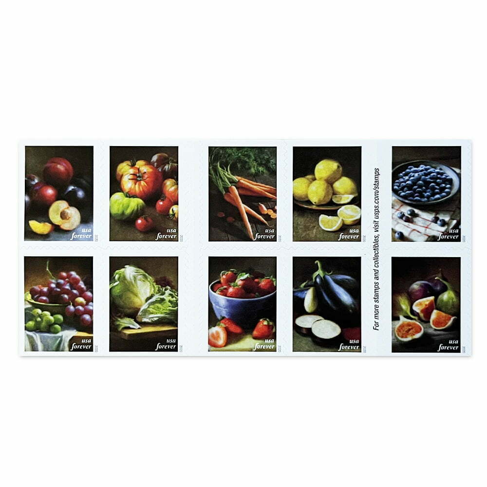 Fruits & Vegetables USPS Forever Stamps