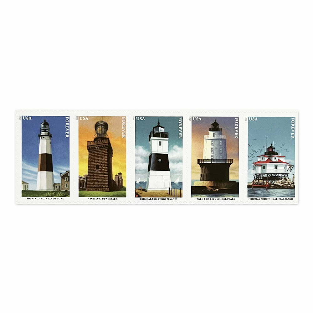 Mid-Atlantic Lighthouses Sheets of 20 USPS Forever Stamps