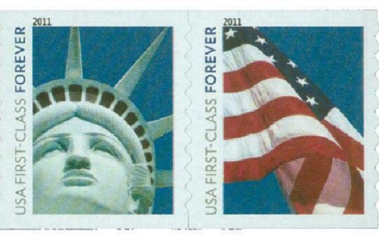 Forever Stamp - Lady Liberty and U.S. Flag