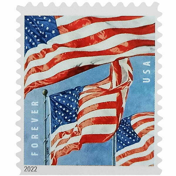 U.S.-Flag Postage Stamps-2022-StampsSheet-of-20-USPS-Forever-Stamps