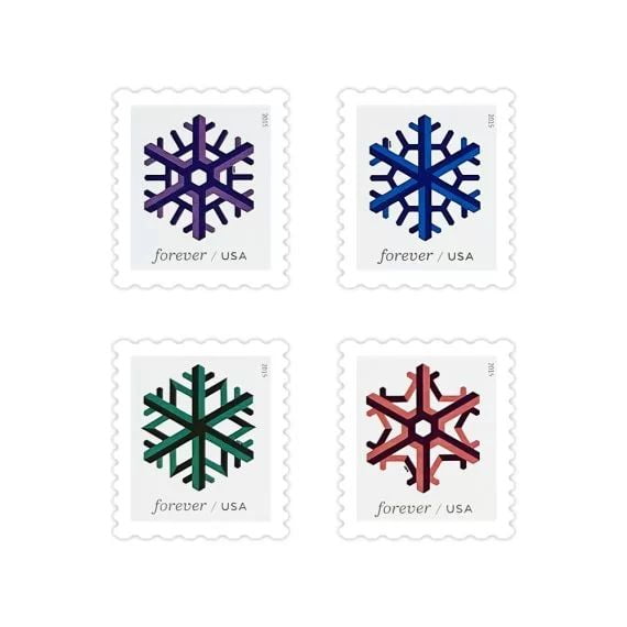 Geometric Snowflakes Stamps – 2015 USPS Forever Stamps