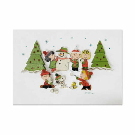 Christmas Peanuts in the Snow Card