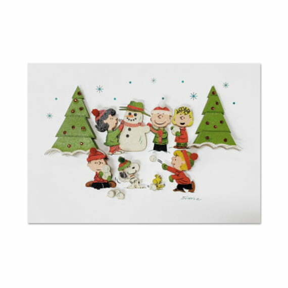 Christmas Peanuts in the Snow Card