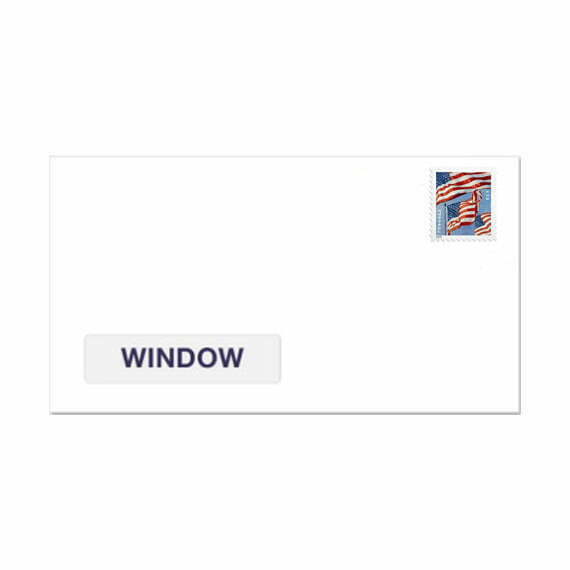 U.S. Flag Forever #9 Window Stamped Security Envelopes