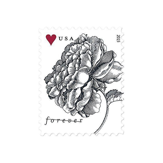 2015 Engraved Vintage Rose Stamps