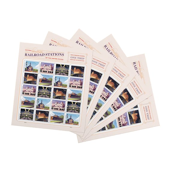 Railroad Stations Stamps