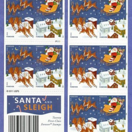 USPS Santa And Sleigh Stamps