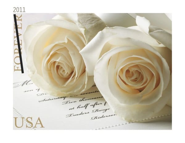 white wedding roses forevere stamps for sale
