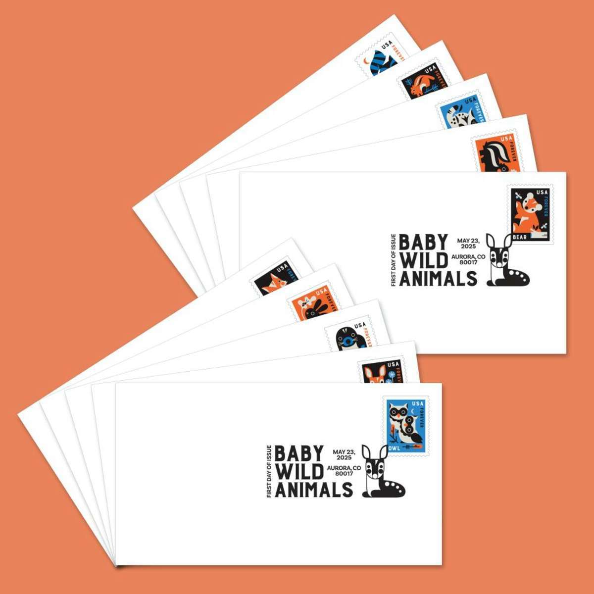 USPS Forever 1946 5c airmail stamp sheets for professional office shipping and logistics.
