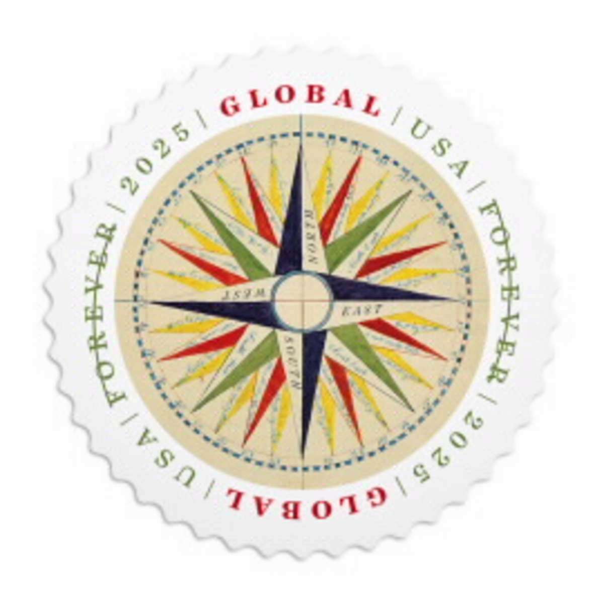 discount global 1794 compass rose stamps