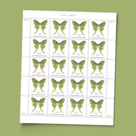 Non-machinable: Luna Moth Stamps