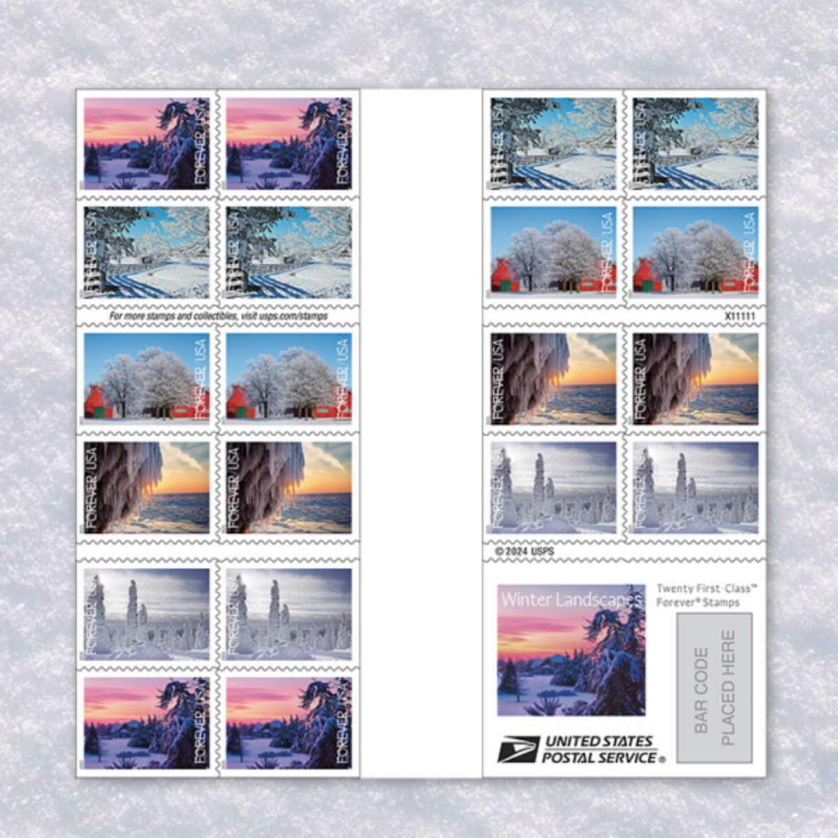 winter landscapes stamps discount